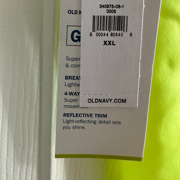 Old Navy Active Elevate Go-Dry High-rise Leggings XXL Fluorescent Yellow NWT - Picture 8 of 12